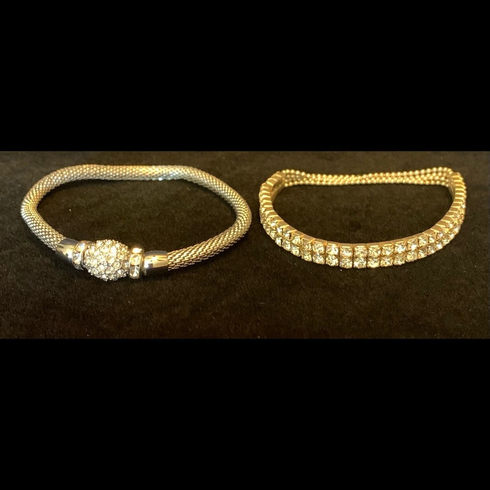 2 Rhinestone Stretch Bracelets. - Picture 2 of 7